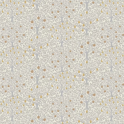 Pomona Pear Wallpaper - White/Grey/Gold