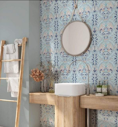 Arabian Birds Florence Broadhurst Wallpaper - Azure