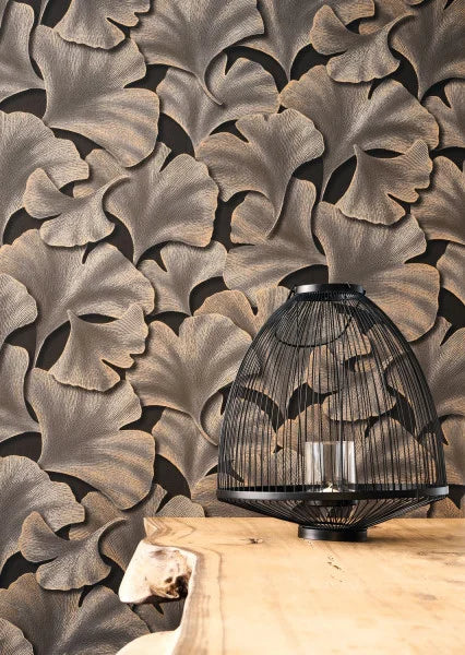Biloba Ginkgo Wallpaper - Black