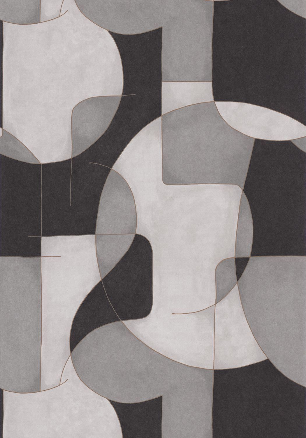 Op'art Geometric Wallpaper - Grey/Black