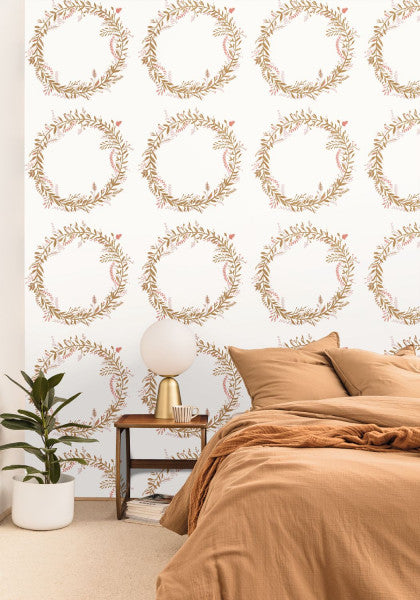 Harmony Wreath Wallpaper - 3 Colours