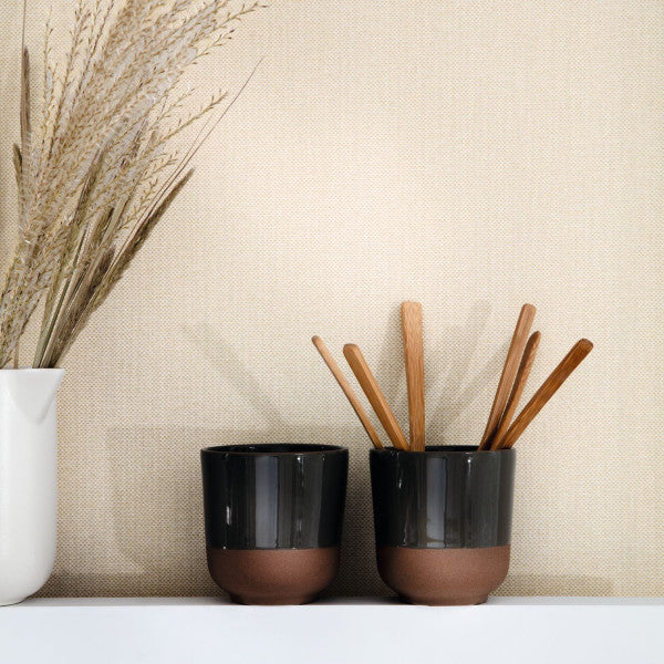 Uni Natte Metallises Wallpaper - Blanc Or