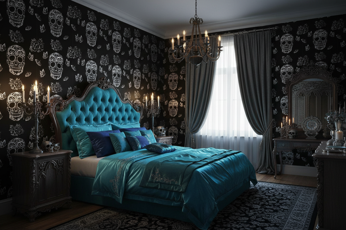 Skulls & Butterflies Custom Mural Wallpaper (per m²)