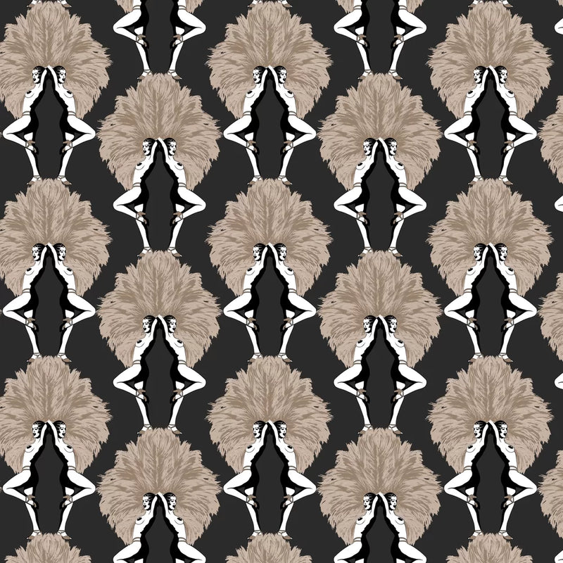 Sample - Showgirls Wallpaper - Black Metallic (Plain Black Background)
