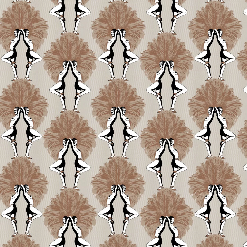 Showgirls Wallpaper - Cream Metallic (Tiny Spot)