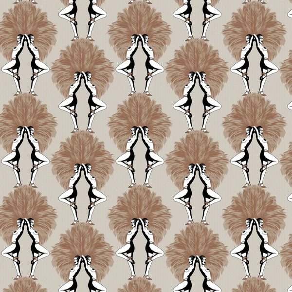 Sample - Showgirls Wallpaper - Cream Metallic (Tiny Spot)
