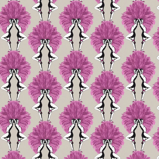 Showgirls Wallpaper - Pink/Taupe (Tiny Spots)