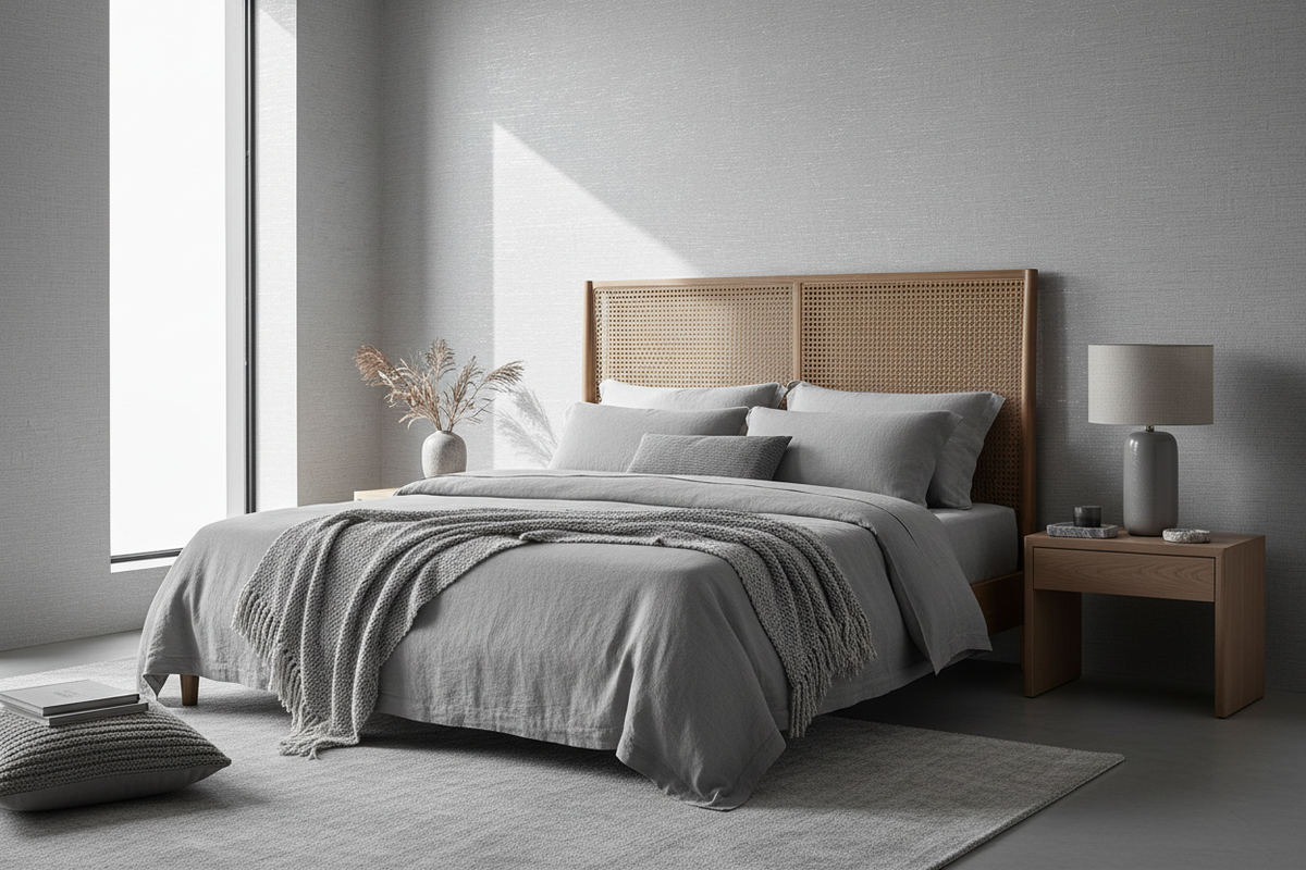 Abaca Natural Fibre Wallpaper - Silver Grey