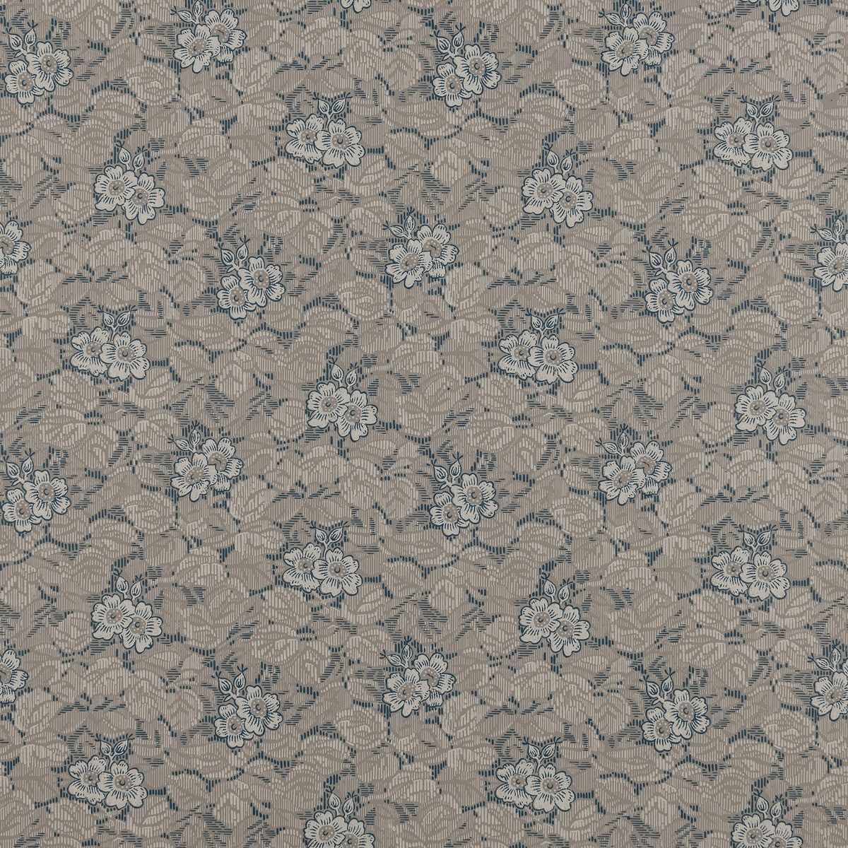 Sample - Gysinge Flower Motifs Wallpaper - Blue