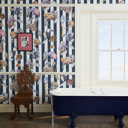 Hackney Empire Hybrid Mural Wallpaper - House of Hackney - Midnight Stripe