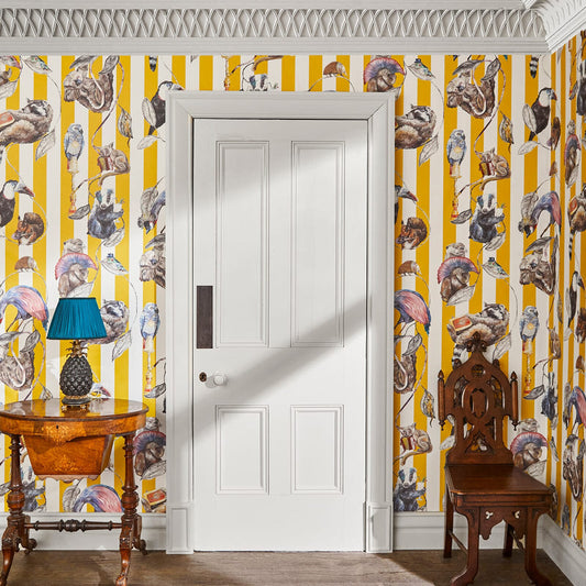 Hackney Empire Hybrid Mural Wallpaper - House of Hackney - Ochre Stripe