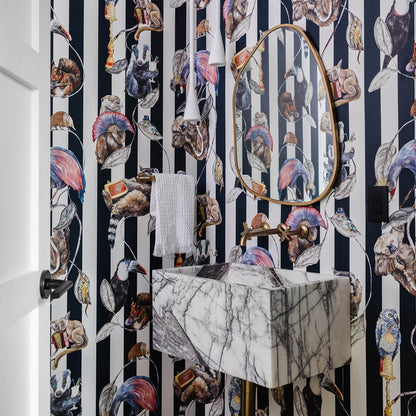Hackney Empire Hybrid Mural Wallpaper - House of Hackney - Midnight Stripe