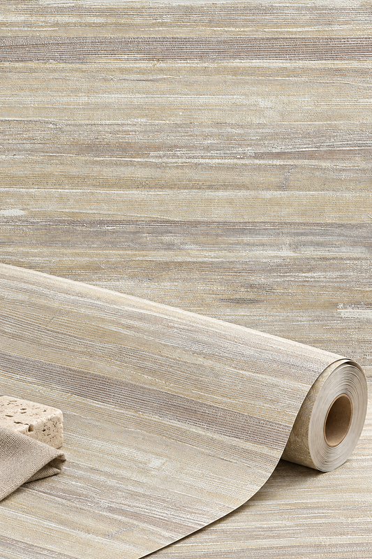 Vinyl Grasscloth Wallpaper - Milky White