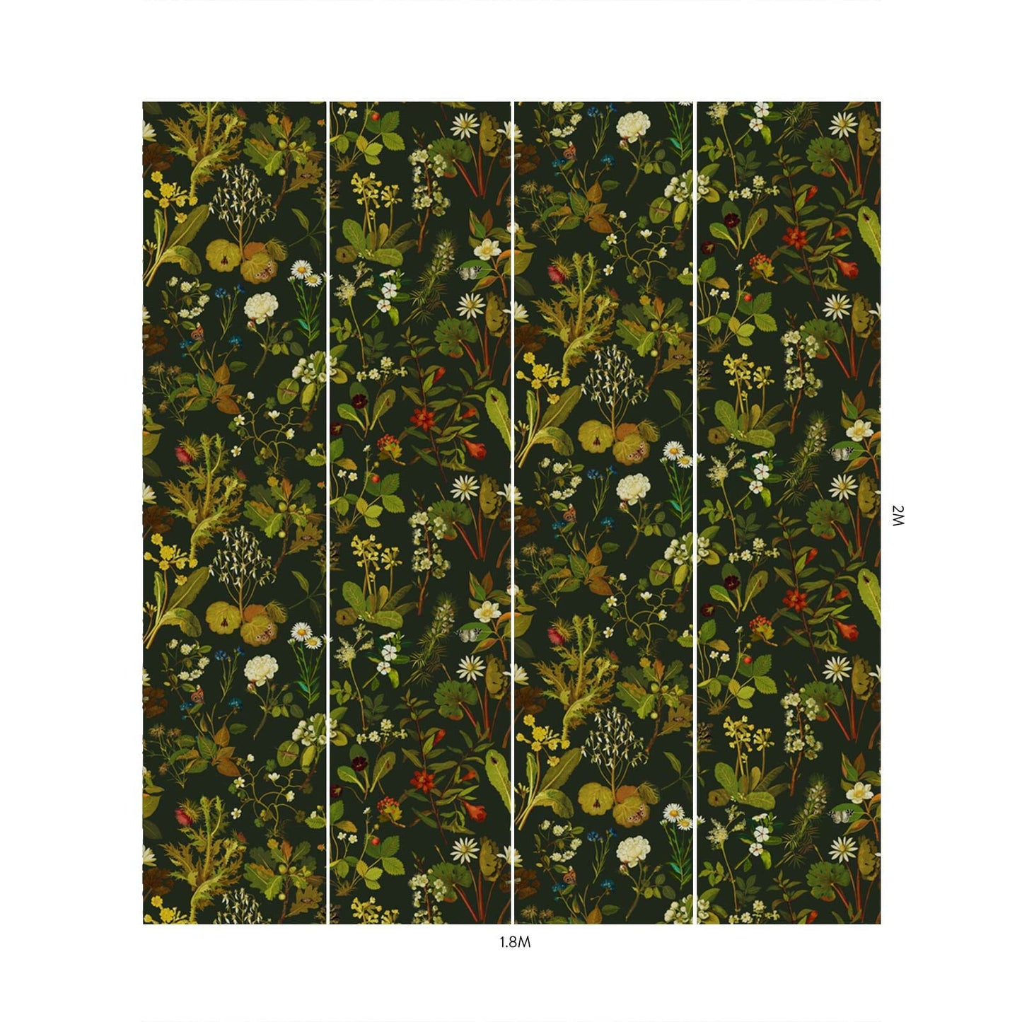 Herbarium Hybrid Mural Wallpaper - House of Hackney - Forest Green