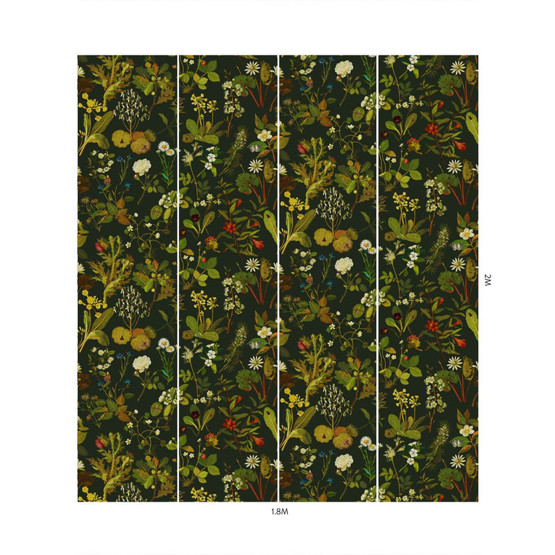 Herbarium Hybrid Mural Wallpaper - House of Hackney - Forest Green
