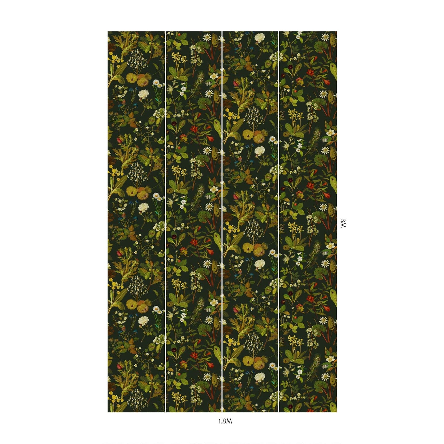 Herbarium Hybrid Mural Wallpaper - House of Hackney - Forest Green