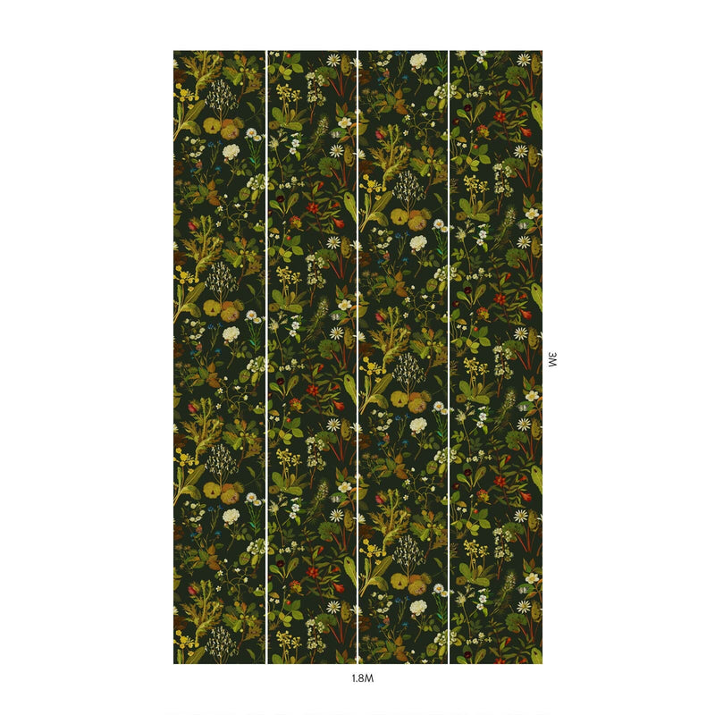 Herbarium Hybrid Mural Wallpaper - House of Hackney - Forest Green