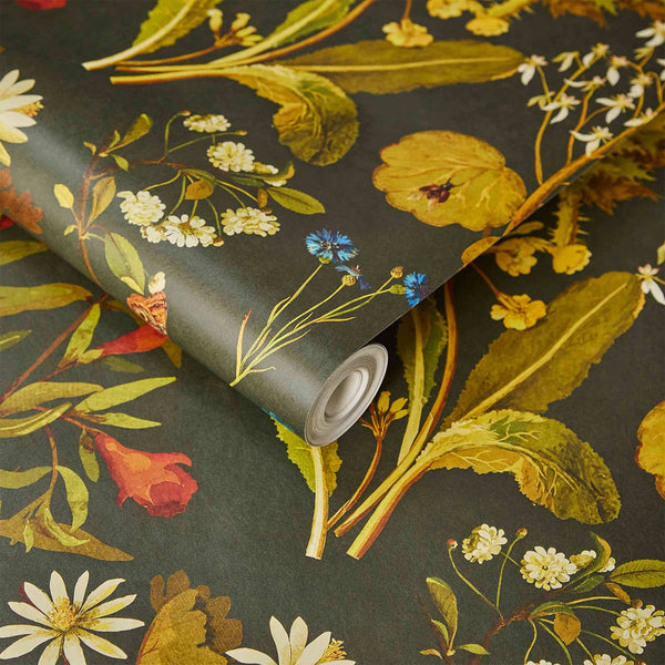 Sample - Herbarium Hybrid Mural Wallpaper - House of Hackney - Forest Green