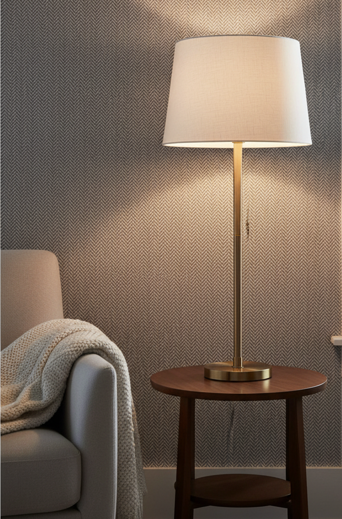 Mini Chevron Wallpaper - Metallic Black/Gold - 4 Rolls Left