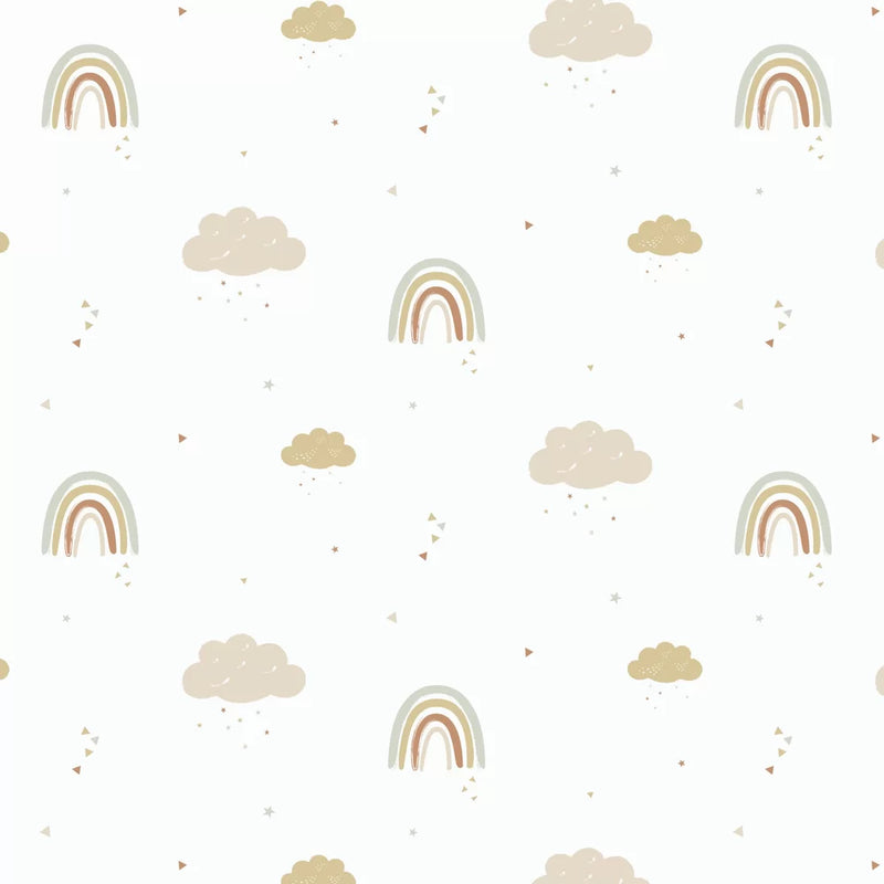 Sample - Rainbow Wallpaper - Mustard/Rose