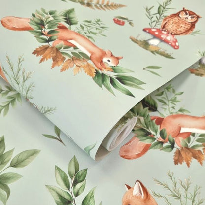 Forest Friends Wallpaper - Sage