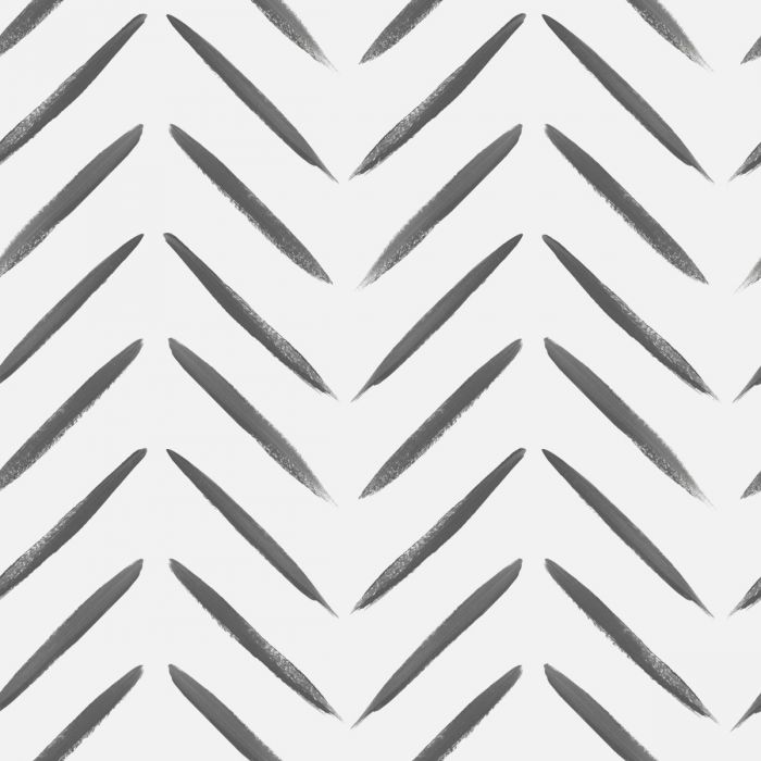 Sample - Chevron Brush Marks Wallpaper - Black/white