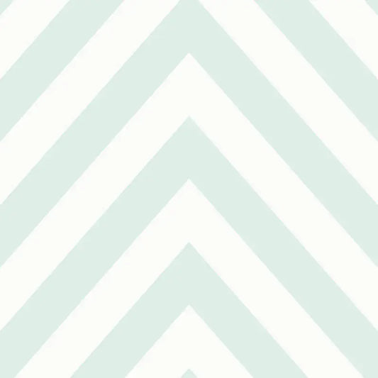 Chevron Wallpaper - Soft Teal/White