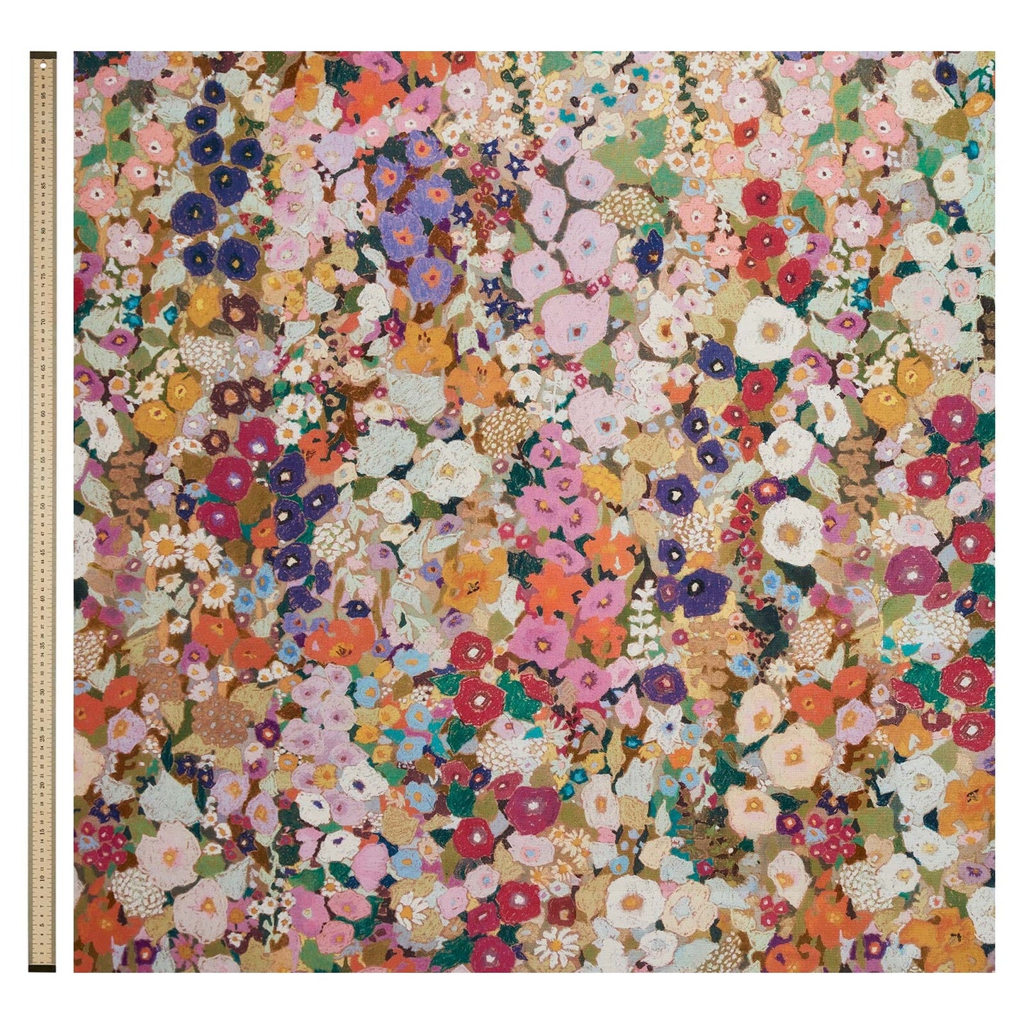 Hollyhocks Velvet Fabric - Spring