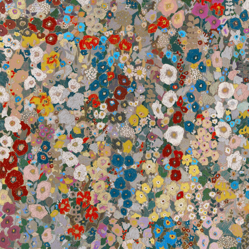 Hollyhocks Hybrid Wallpaper Mural - House of Hackney
