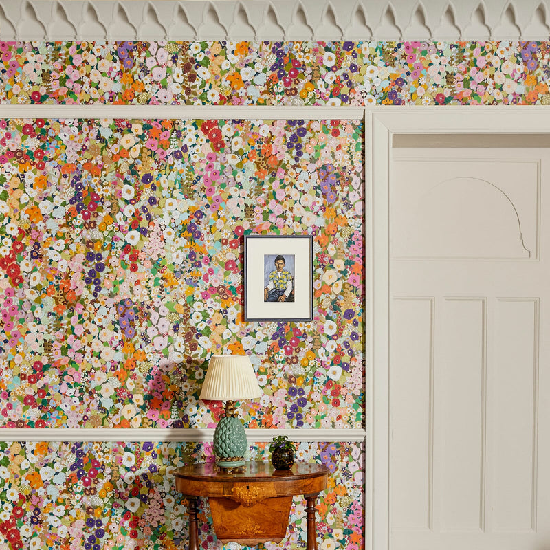 Hollyhocks Hybrid Wallpaper Mural - House of Hackney