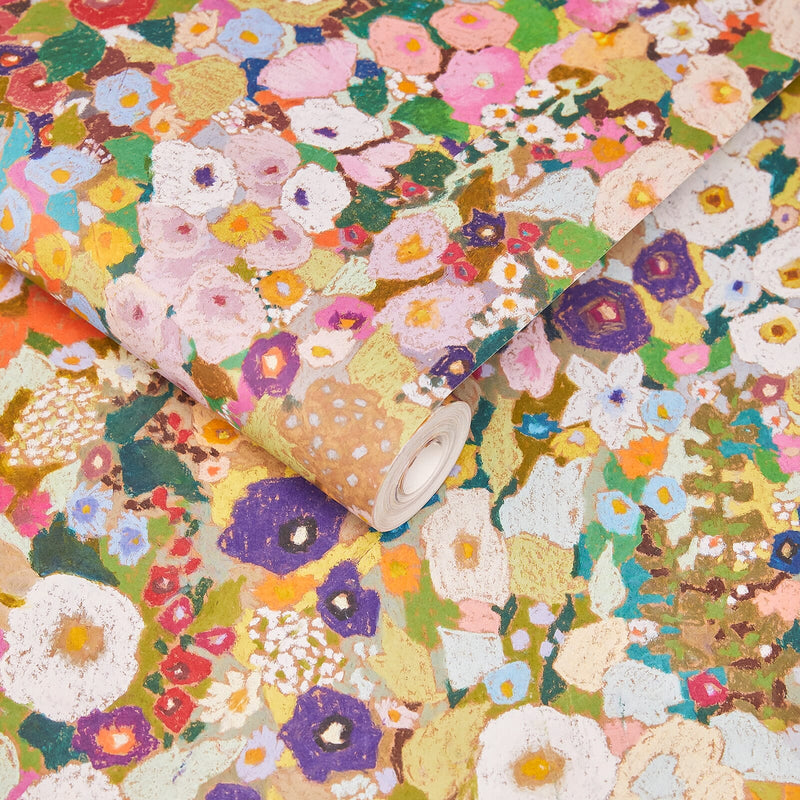 Hollyhocks Hybrid Wallpaper Mural - House of Hackney