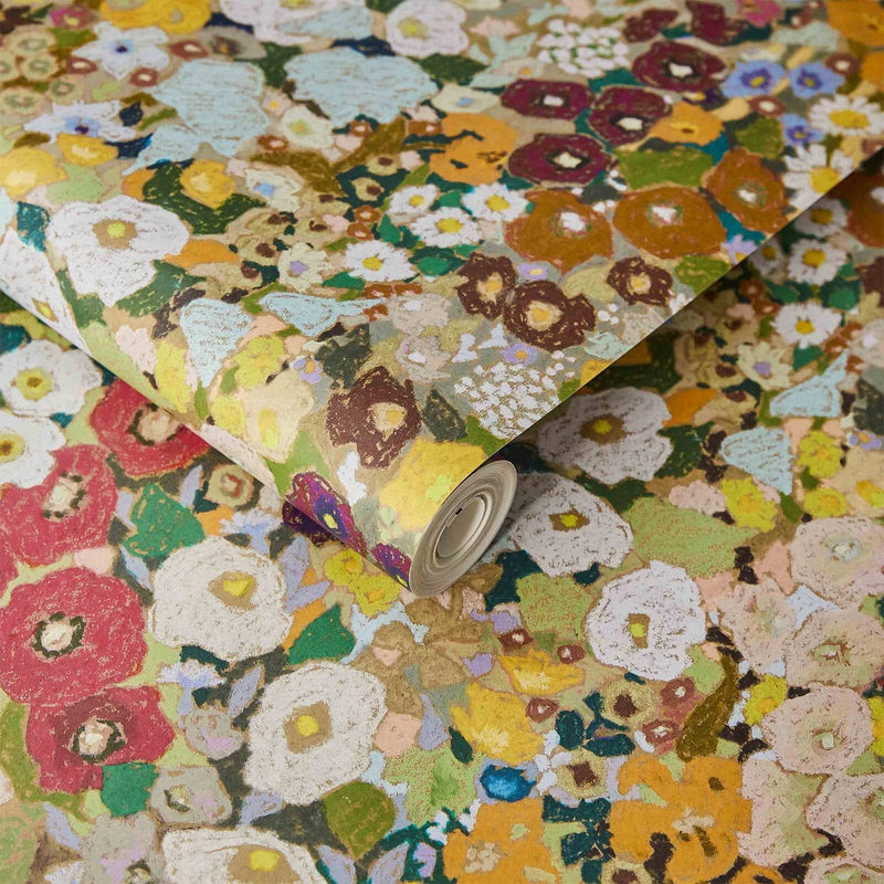 Hollyhocks Hybrid Wallpaper Mural - House of Hackney