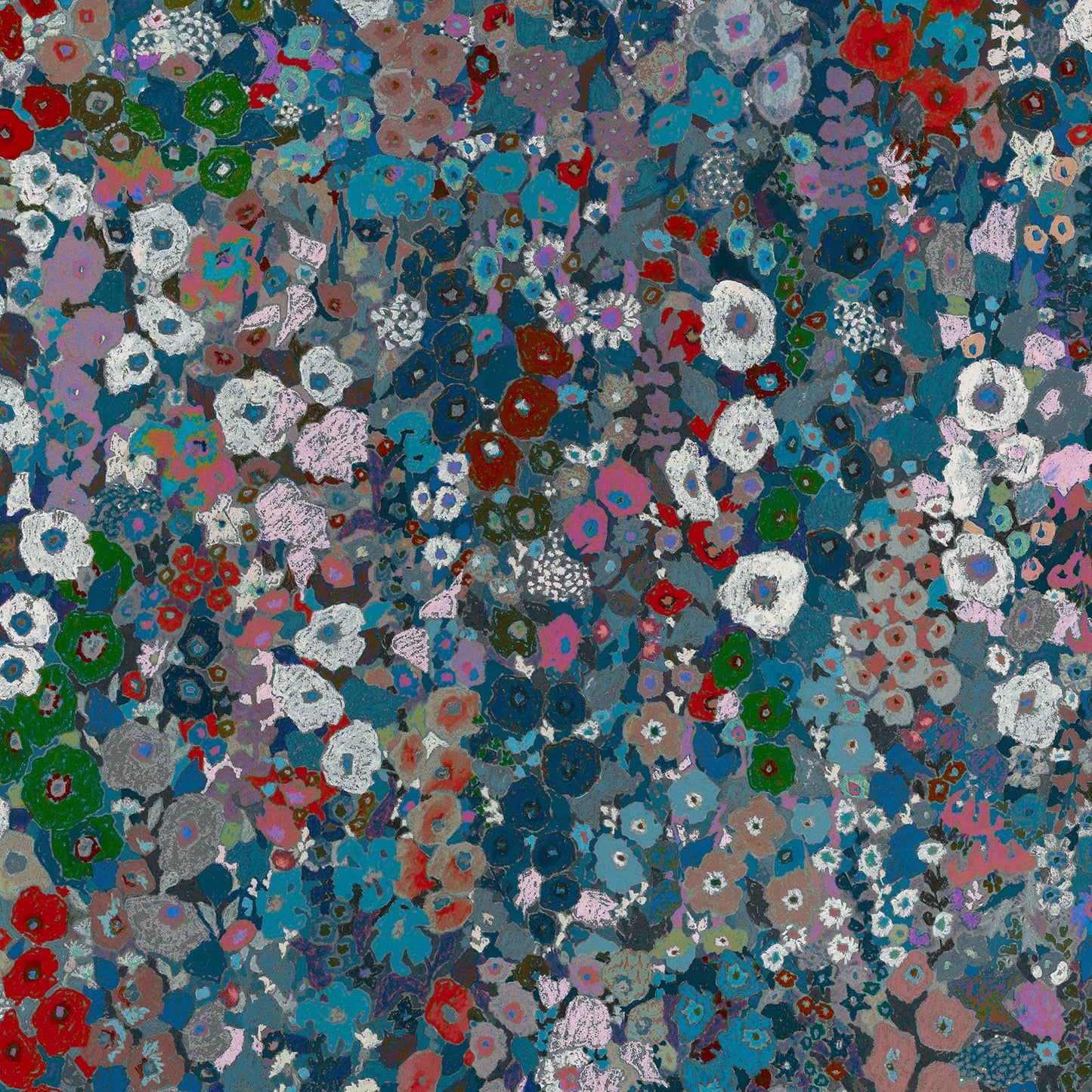 Hollyhocks Hybrid Wallpaper Mural - House of Hackney