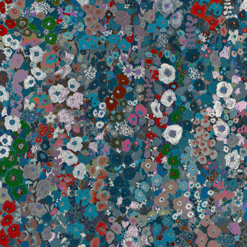 Hollyhocks Hybrid Wallpaper Mural - House of Hackney