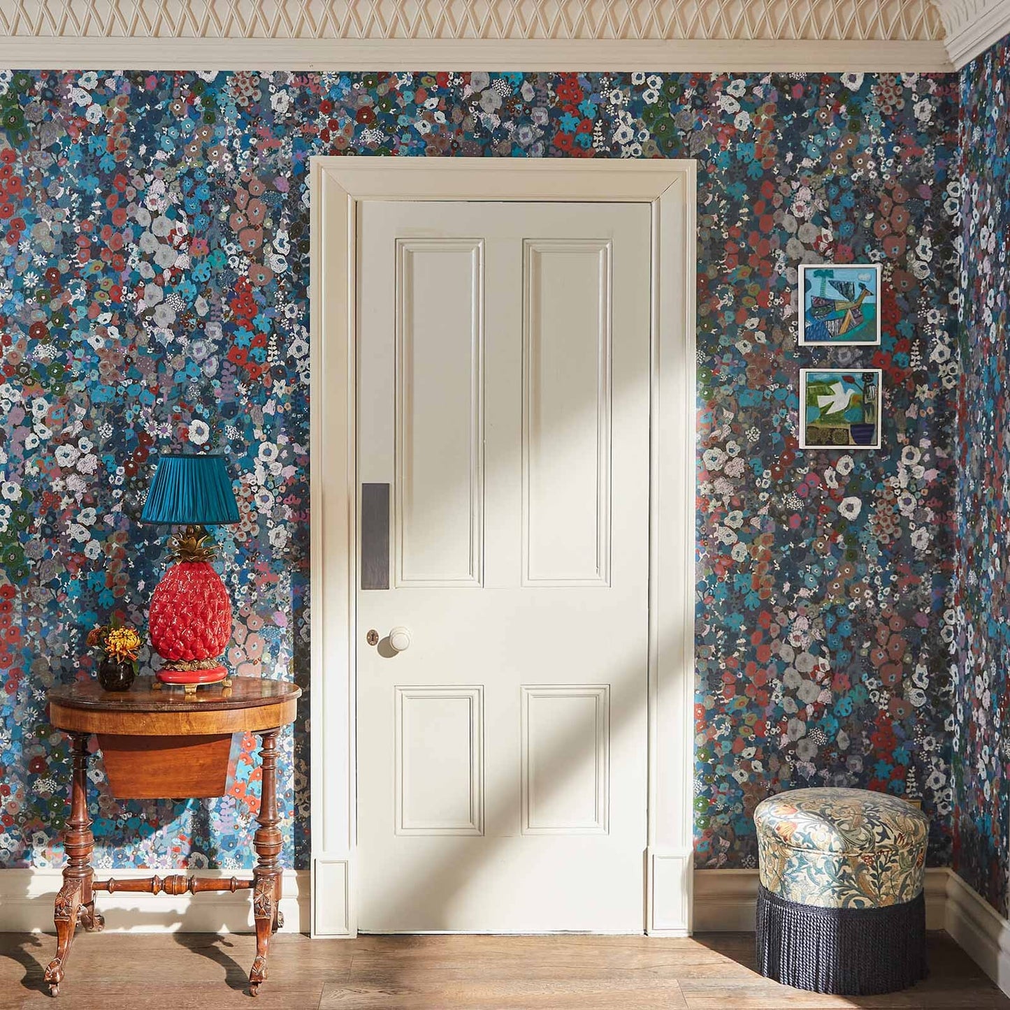 Hollyhocks Hybrid Wallpaper Mural - House of Hackney