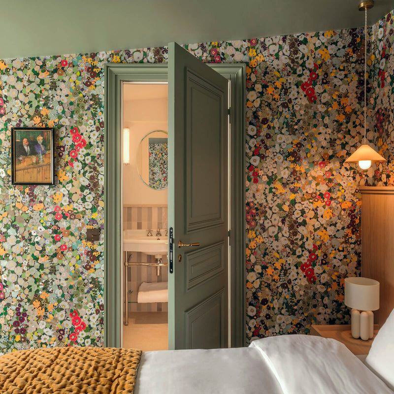 Hollyhocks Hybrid Wallpaper Mural - House of Hackney