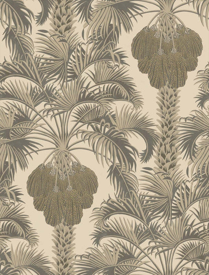Hollywood Palm Wallpaper by Cole & Son - Silver/Charcoal