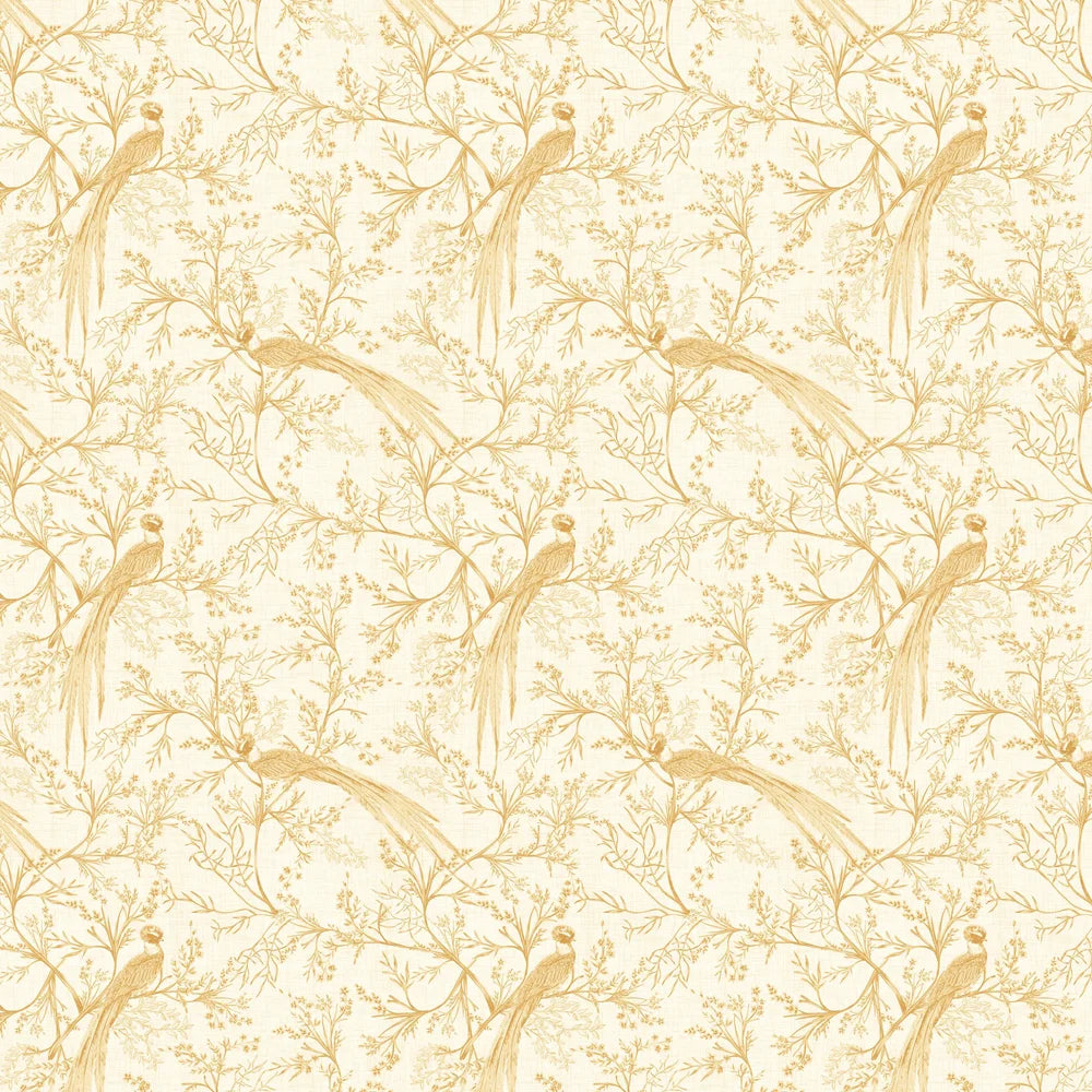 Bird Toile Wallpaper - Honey