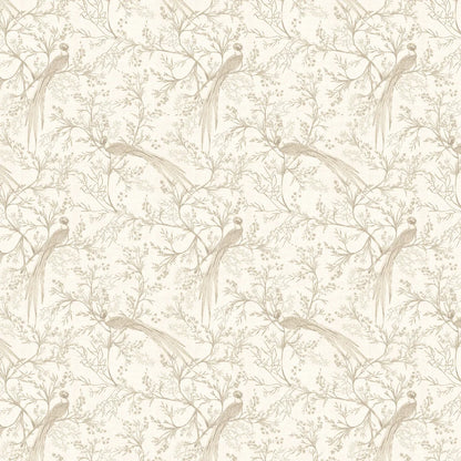 Bird Toile Wallpaper - Stone