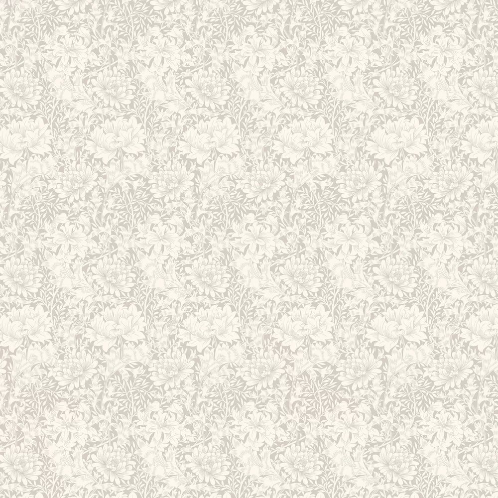 Chrysanthemum - Eden by Morris Wallpaper - Dove