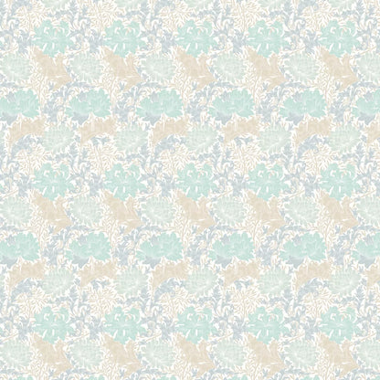 Chrysanthemum - Eden by Morris Wallpaper - Duck Egg Blue