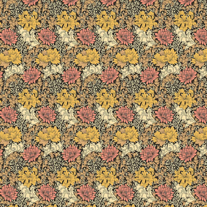 Chrysanthemum - Eden by Morris Wallpaper - Ginger