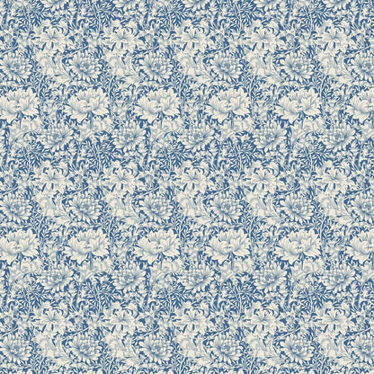 Chrysanthemum - Eden by Morris Wallpaper - Indigo Blue