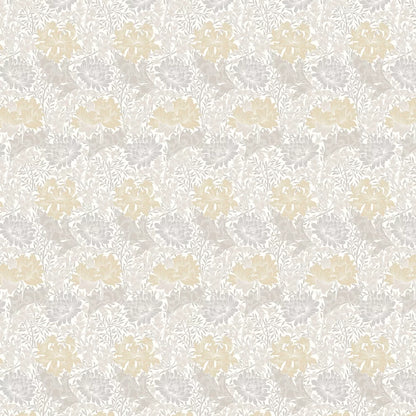 Chrysanthemum - Eden by Morris Wallpaper - Natural Stone
