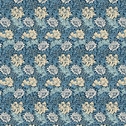 Chrysanthemum - Eden by Morris Wallpaper - Navy Mix