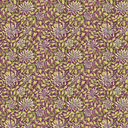 Honeysuckle Leaf Trail Wallpaper - Ohpopsi - Aubergine