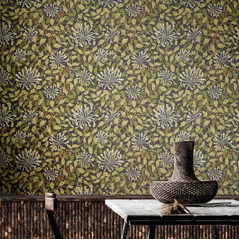 Honeysuckle Leaf Trail Wallpaper - Ohpopsi - Chalkboard