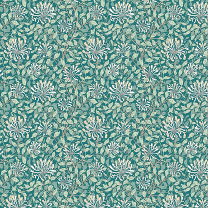 Honeysuckle Leaf Trail Wallpaper - Ohpopsi - Dark Jade