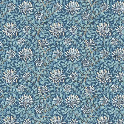 Honeysuckle Leaf Trail Wallpaper - Ohpopsi - Navy Blue