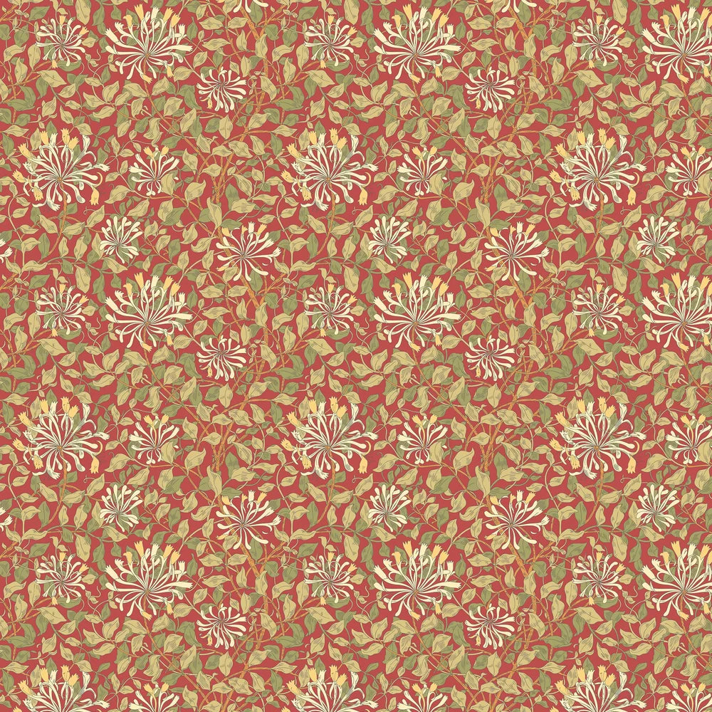 Honeysuckle Leaf Trail Wallpaper - Ohpopsi - Terracotta